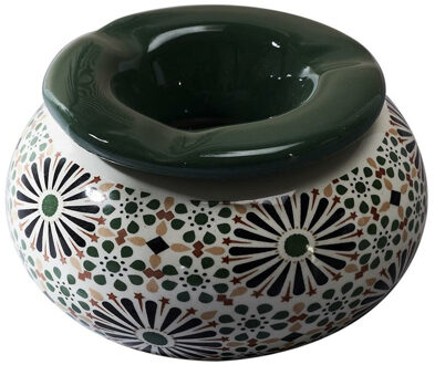 Storm Asbak Classic African - Kunststeen - D10 x H6 cm - print groen - voor binnen/balkon/serre