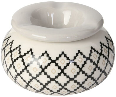 Storm Asbak Classic African - Kunststeen - D10 x H6 cm - print wit/zwart - voor binnen/balkon/serre