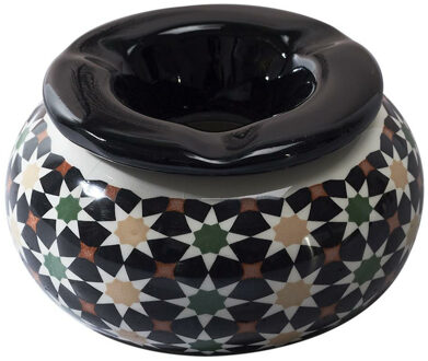 Storm Asbak Classic African - Kunststeen - D10 x H6 cm - print zwart - voor binnen/balkon/serre