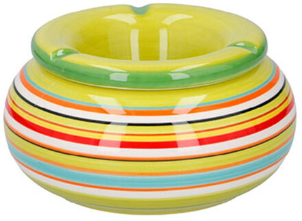 Storm asbak - groen/multi-kleur - 13 x 7 cm - keramiek - terras/buiten asbak - tuinasbak