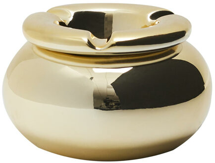 Storm Asbak Marrakesh - Kunststeen - D10 x H6 cm - metallic goud - voor binnen/balkon/serre