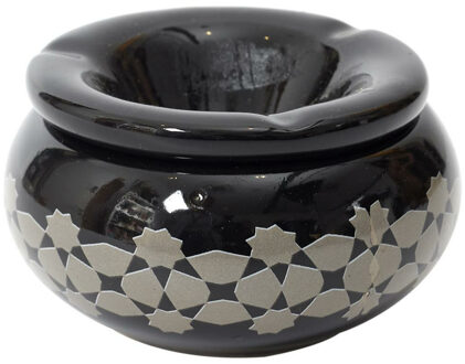 Storm Asbak Marrakesh - Kunststeen - D8 x H5 cm - zwart - voor binnen/balkon/serre