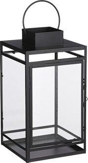 Storm Lantaarn - L19,5 x B19 x H36 cm - Zwart