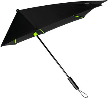 storm paraplu zwart met limegroen frame windproof 100 cm - Action products