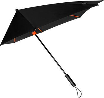 storm paraplu zwart met oranje frame windproof 100 cm - Action products