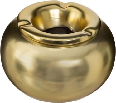 Stormasbak - goud - rond - 13 x 8 cm - keramiek - terras asbak - buiten asbakken
