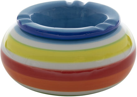 Stormasbak - rond - terras asbak - blauw - keramiek - 14 x 7 cm