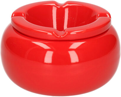 Stormasbak - rood - rond - 11 cm - keramiek - asbak voor buiten - terras asbak