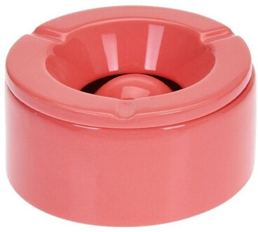 Stormasbak - terras asbakken - koraal rood - 12 x 6 cm - Dolomiet kunststeen - buiten - tuin