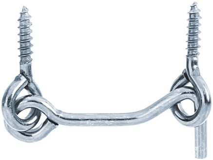 Stormhaak, Materiaal: Ruwstaal, Oppervlak: Galvanisch Blauw Verzinkt, Om Vast Te Schroeven, 60 mm, 4 mm