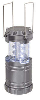 Stormlantaarn - zilver - uitschuifbaar - 7 x 21 cm - retro campinglamp - batterijen - Lantaarns Multikleur