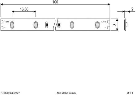 STR2024 LED strip IP20 5m 24W 2.700K wit