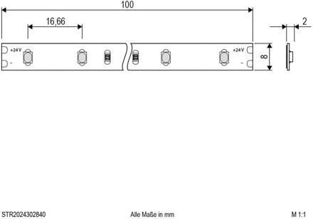 STR2024 LED strip IP20 5m 24W 4.000K wit