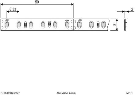 STR2024 LED strip IP20 5m 48W 2.700K wit