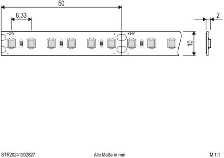 STR2024 LED strip IP20 5m 72W 2.700K wit