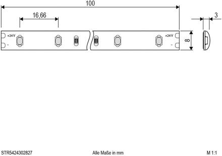 STR5424 LED strip IP54 5m 24W 2.700K wit