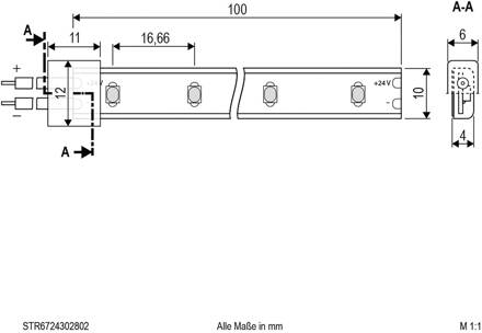 STR6724 LED strip IP67 5m 24W 3.000K wit