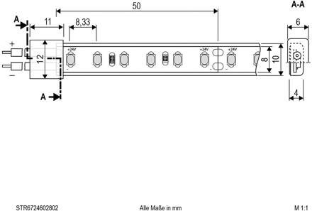 STR6724 LED strip IP67 5m 48W 3.000K wit
