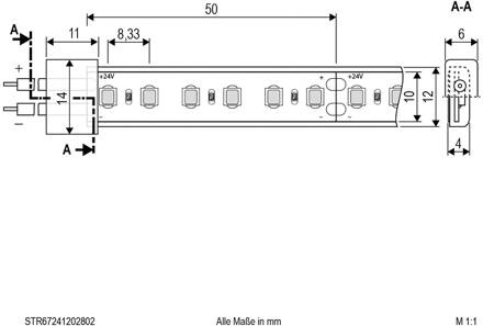 STR6724 LED strip IP67 5m 72W 3.000K wit