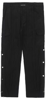 Straat Mannen Side Snap Cargo Broek Hip Hop Slim Fit Ribboned Tailleband Track Broek S-XL