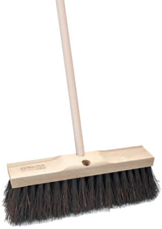 Straatbezem Bassin van hout - 40 cm - harde vezels - buitenbezem - Luxe kwaliteit - Steel 120 cm