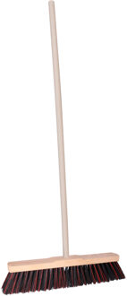 Straatbezem Budget line voor buiten tegels - Harde bezemkop van 40 cm breed - Houten steel van 120cm