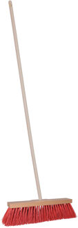 Straatbezem Budget line voor buiten tegels - Harde bezemkop van 40 cm breed - Houten steel van 120cm