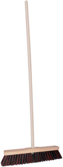 Straatbezem Budget line voor buiten tegels - Harde bezemkop van 40 cm breed - Houten steel van 139cm