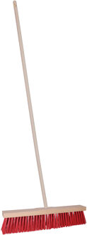 Straatbezem Budget line voor buiten tegels - Harde bezemkop van 50 cm breed - Houten steel van 120cm
