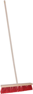 Straatbezem Budget line voor buiten tegels - Harde bezemkop van 50 cm breed - Houten steel van 139cm