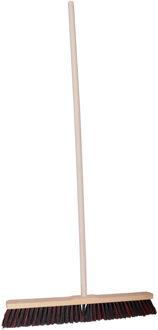 Straatbezem Budget line voor buiten tegels - Harde bezemkop van 60 cm breed - Houten steel van 139cm