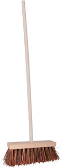 Straatbezem/buitenbezem - Theo - hout/piassava - 121 cm steel - 30 cm bezemkop - werkplaats bezem