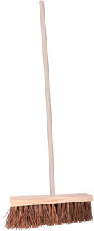 Straatbezem/buitenbezem - Theo - hout/piassava - 121 cm steel - 40 cm bezemkop - werkplaats bezem