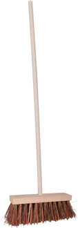 Straatbezem/buitenbezem - Theo - hout/piassava - 131 cm steel - 30 cm bezemkop - werkplaats bezem