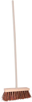 Straatbezem/buitenbezem - Theo - hout/piassava - 141 cm steel - 30 cm bezemkop - werkplaats bezem