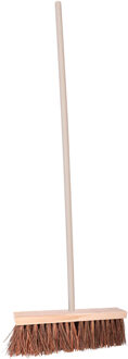 Straatbezem/buitenbezem - Theo - hout/piassava - 141 cm steel - 40 cm bezemkop - werkplaats bezem