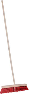 Straatbezem Dirtmaster voor buiten tegels - Harde bezemkop van 40 cm breed - Houten steel van 120cm
