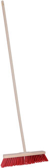 Straatbezem Dirtmaster voor buiten tegels - Harde bezemkop van 40 cm breed - Houten steel van 139cm