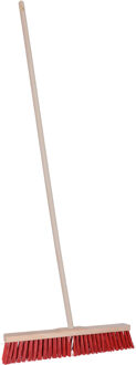 Straatbezem Dirtmaster voor buiten tegels - Harde bezemkop van 50 cm breed - Houten steel van 120cm