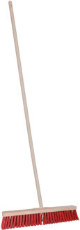 Straatbezem Dirtmaster voor buiten tegels - Harde bezemkop van 50 cm breed - Houten steel van 139cm