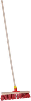 Straatbezem Dirtmaster voor buiten terrein - Bezemkop hard - 40 cm breed - Houten steel 139 cm