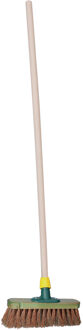 Straatbezem Greenwood voor buiten tegels - Harde bezemkop van 28 cm breed - Houten steel van 120cm