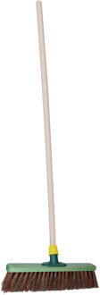 Straatbezem Greenwood voor buiten tegels - Harde bezemkop van 40 cm breed - Houten steel van 120cm