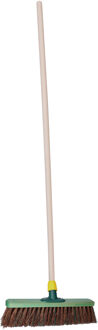 Straatbezem Greenwood voor buiten tegels - Harde bezemkop van 40 cm breed - Houten steel van 139cm