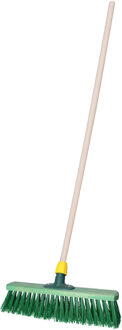 Straatbezem IVAR voor bestratingen - Harde bezemkop van 40 cm breed - Houten steel van 120 cm