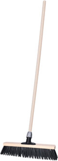 Straatbezem Metalmaster voor buiten - Kop 40 cm met staaldraad en vezels - Houten steel 130 cm