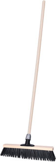 Straatbezem Metalmaster voor buiten - Kop 40 cm met staaldraad en vezels - Houten steel 140 cm