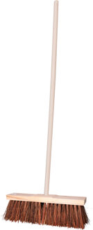 Straatbezem Natural voor buiten - Bezemkop 50 cm - Natuurvezels - Houten steel 120 cm