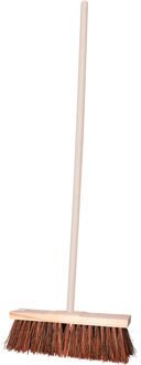 Straatbezem Natural voor buiten - Bezemkop 50 cm - Natuurvezels - Houten steel 130 cm