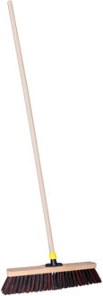 Straatbezem ODIN voor harde ondergrond - Harde bezemkop van 40 cm breed - Houten steel van 139 cm